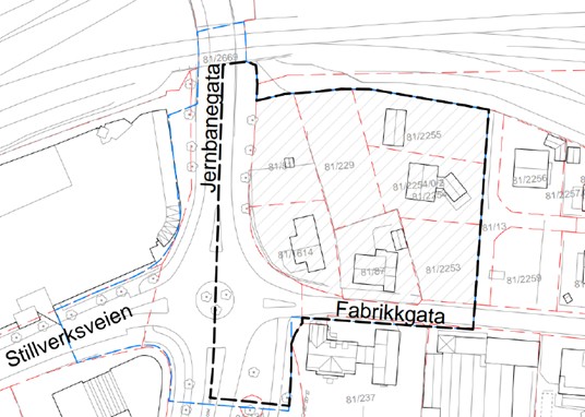 Kartskisse området rundt energihuset
