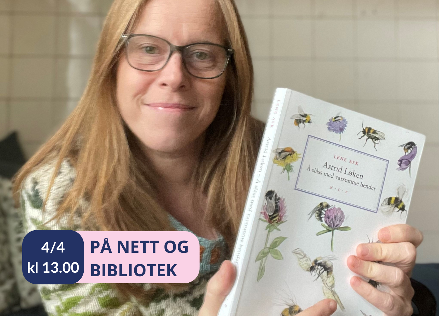 Bilde: Forfatter Lene Ask med tegneserien Astrid Løken