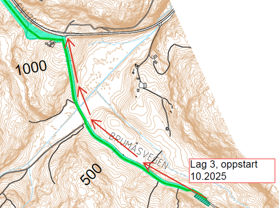 Kart arbeidslag 3, oppstart oktober 2025