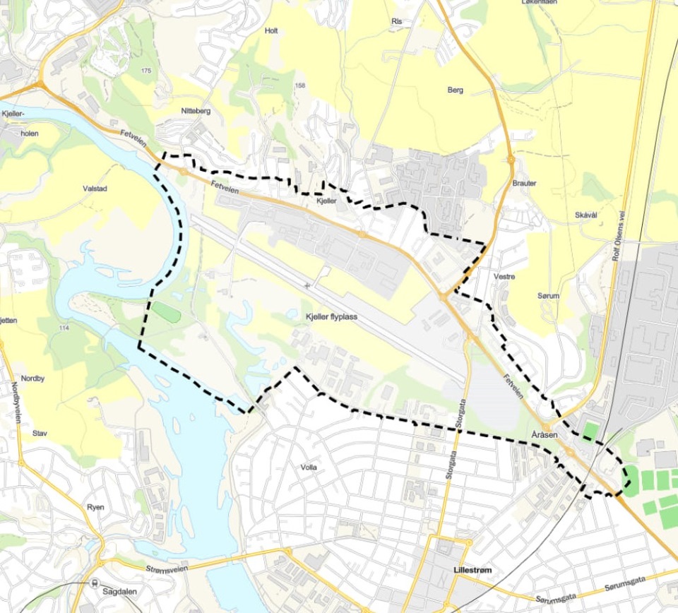Kart over omr&aring;det