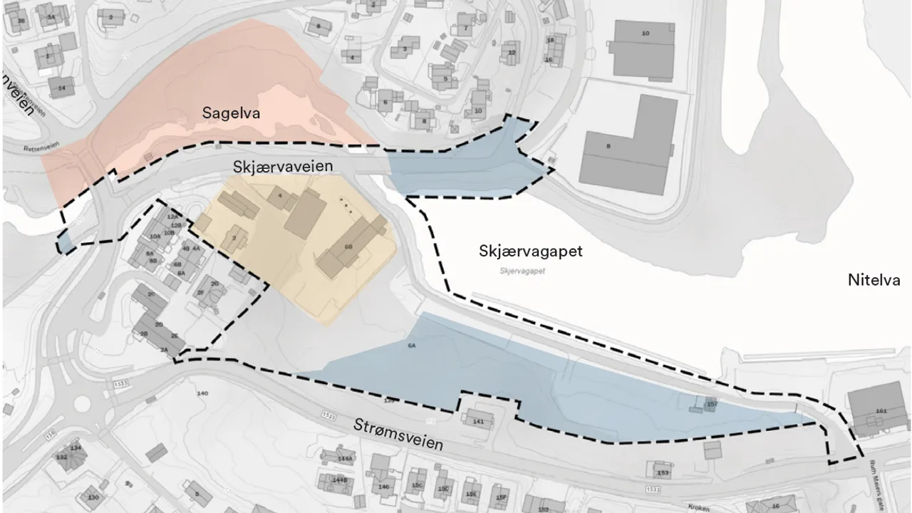 Kartutsnitt av planområdet