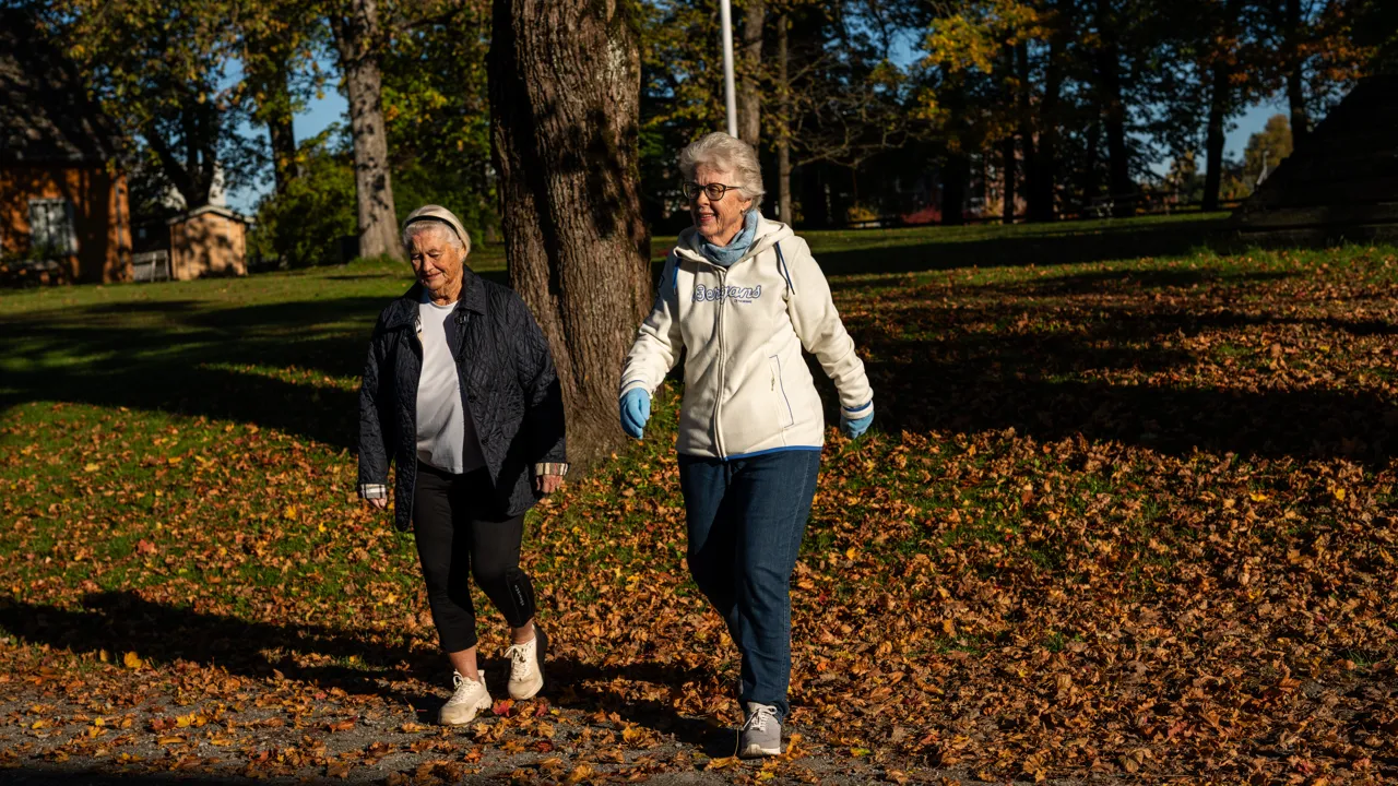 Eldre mennesker i aktivitet på Huseby gård