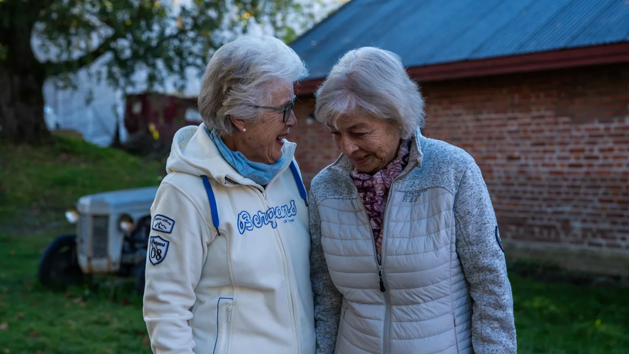 Eldre mennesker i aktivitet på Huseby gård
