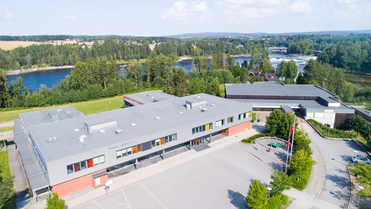 Oversiktsbilde over Bingsfoss skole