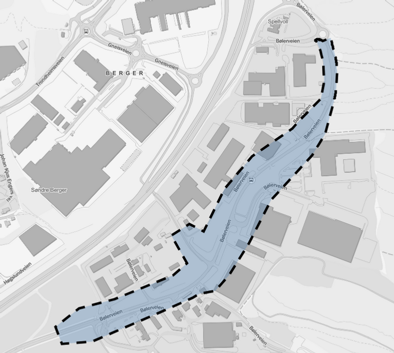 Kartutsnitt Bølerveien