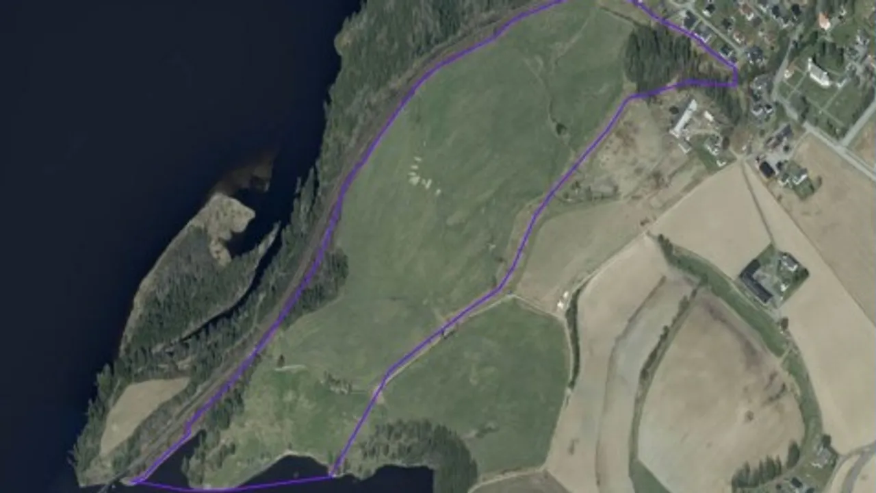 Kart av Del av Foss søndre
