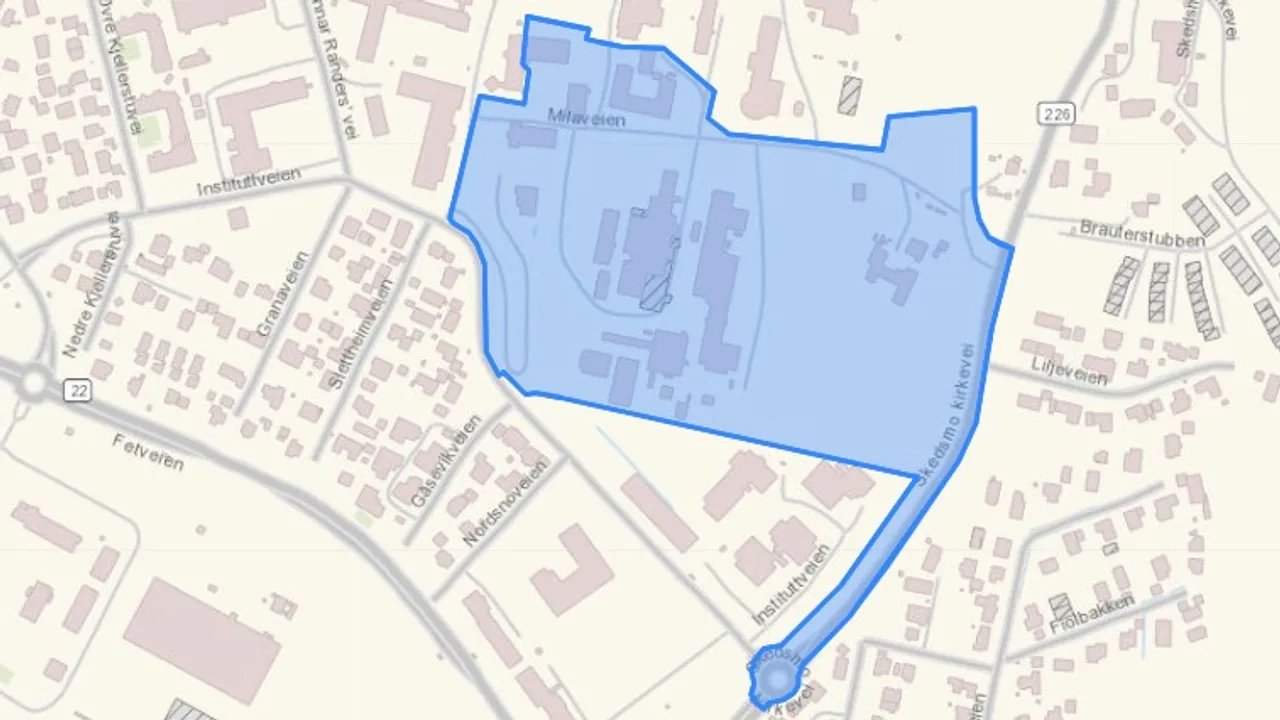 Kartutsnitt IFEs eiendom