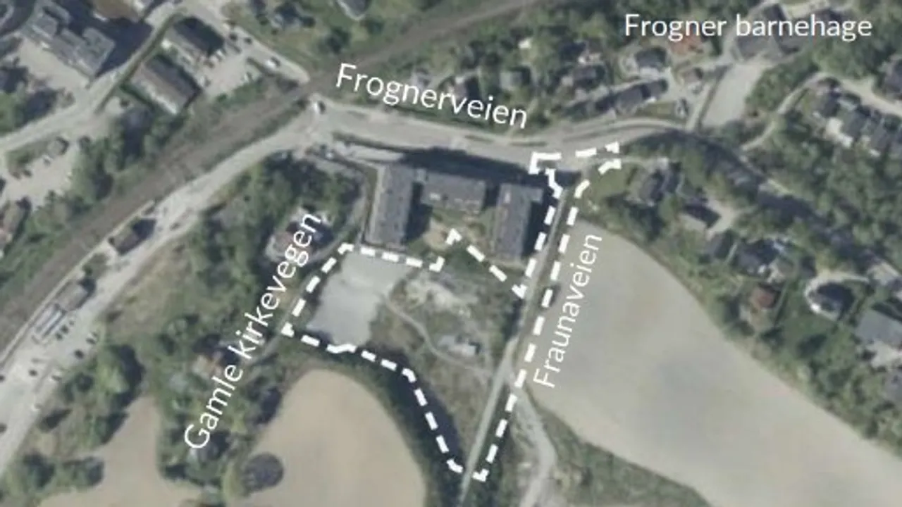 Kartutsnitt Kirkebakken