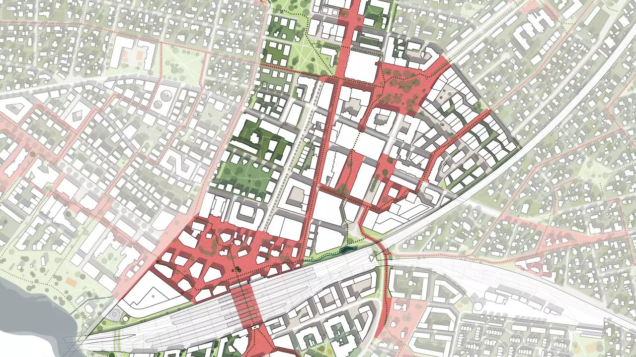 Kart over Lillestrøm sentrum
