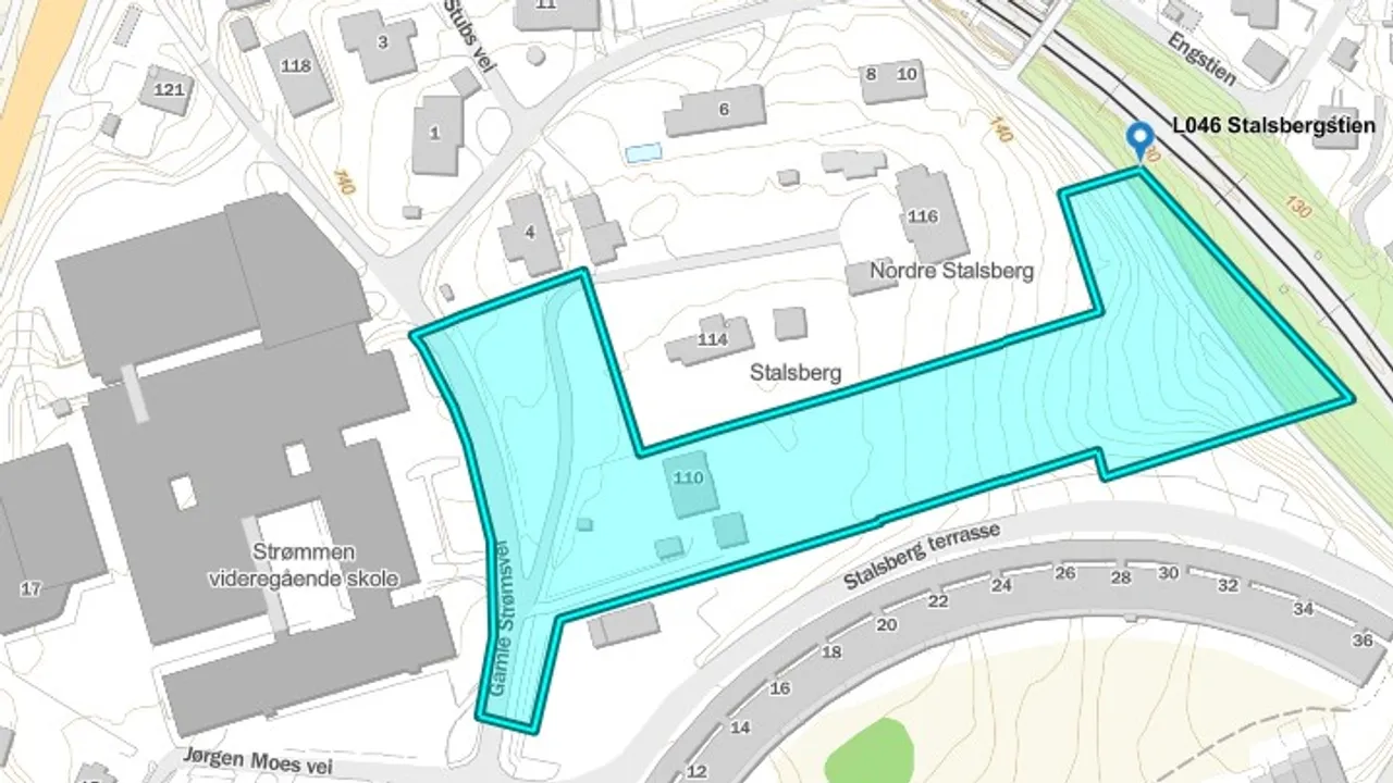 Kartutsnitt av planområde