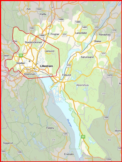 Kart over veterin&aelig;rvaktordningen